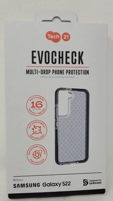 Funda PREMIUM Tech21 Evo Check para Samsung Galaxy S22, Gel Flexible, Ahumado/Negro Foto 1 de 4