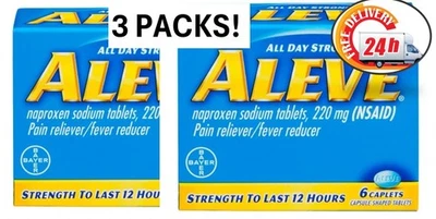 ¡¡3 PACKS!! Comprimidos analgésicos/reductores de fiebre, 220 mg, 6 Ct EXP 6/2026 Foto 1 de 2