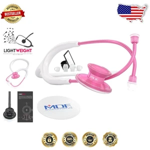 Trustworthy Acoustica Stethoscope: Lightweight, Dual Head, Pink & White Elegance - Picture 1 of 11