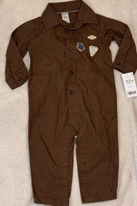 NWT Carter's Baby One Piece Long Sleeve Romper Adventure Patchwork, Coverall 12m - Picture 1 of 6