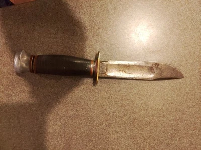 Cuchillo de hoja fija vintage Canicas Gladstone Mich EE. UU. sin funda hoja de 4,75" Foto 1 de 4