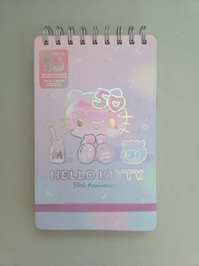 Sanrio Hello Kitty 50th Anniversary Spiral Notebook Paper w/Pocket & Pen Loop - Picture 1 of 3