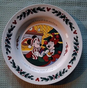 Disney Twas The Night Before Christmas 9"Lunch Plate Mickey Minnie Mouse Collect - Picture 1 of 7