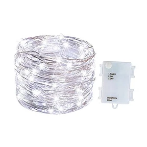 Pack 2 Battery Operated Mini Lights,Indoor Led Fairy Light with Timer White - Picture 1 of 8