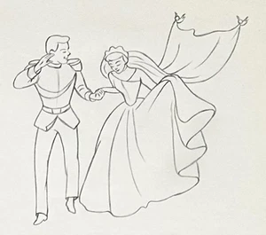 1950 DISNEY CINDERELLA PRINCE CHARMING ORIGINAL PRODUCTION ANIMATION DRAWING CEL - Picture 1 of 2