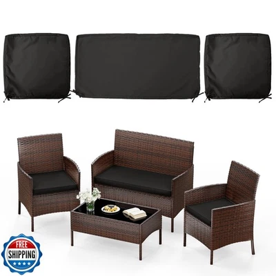 Pakunoda pacote com 3 almofadas de assento externo conjunto de substituição adequado para 4 peças - Imagem 1 de 4