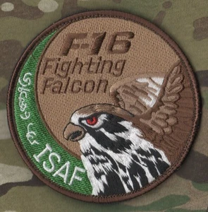 F-16 SWIRL velkrö PATCH: NATO ISAF FIGHTING FALCON KANDAHAR AIR BASE Afghanistan - Picture 1 of 12