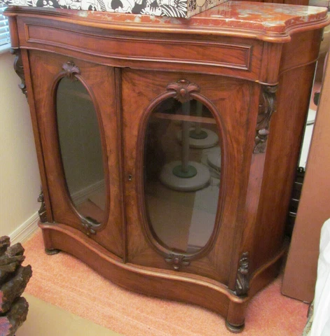 Early 1830's Napoleon Empire French Credenza/Argentier with Italian Marble Top Cover