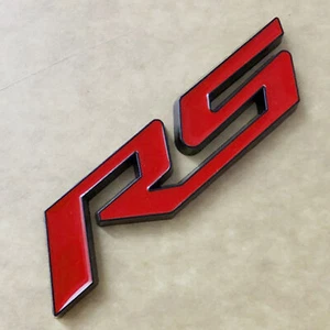 1x Red RS Emblem Badge Sticker 3D Fit For Camaro Chevy GM series New Black - Picture 1 of 4