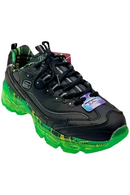 Zapatillas para mujer Skechers D'Lites Crystal Glam Rocker negras/lima Foto 1 de 3