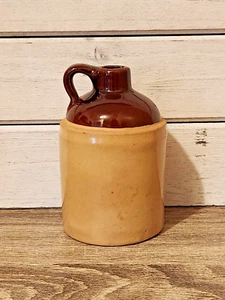Rustic Brown and Tan Jug -5" - Picture 1 of 7