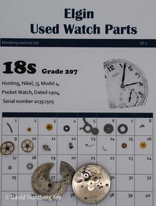 Piezas de reloj usado Elgin 18/18s, grado 207, modelo 4, clase 61, ser no 10352505 - Imagen 1 de 1