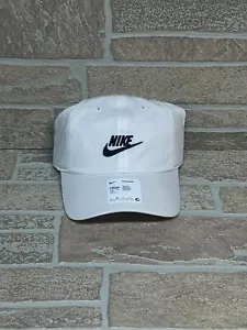 NIKE Golf HERITAGE 86 HAT DriFit Canvas Twill WHITE Baseball Cap 913011-100 NEW - Picture 1 of 5