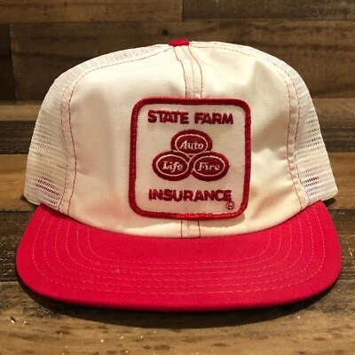 De Colección Stare Farm Insurance Hat Snapback Trucker Cap Hombres Blanco Rojo Hecho en EE. UU. - LEER Foto 1 de 4
