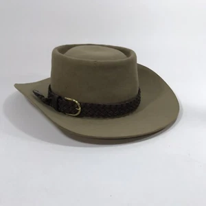 Stetson Vintage 3X Castor Talla 7 Sombrero Occidental Tully's Trenza de Cuero Marrón con Caja - Imagen 1 de 12