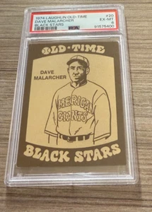 1974 Laughlin Old-Time Black Stars #20 DAVE MALARCHER PSA 6 - Picture 1 of 2