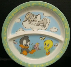 VINTAGE 1998 ZAK DESIGNS WARNER BROS DIVIDED PLATE BUGS BUNNY DAFFY & TWEETY - Picture 1 of 5