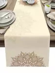 Mesa de comedor reutilizable de lino para decoración de granja - Imagen 1 de 13