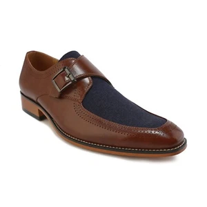 Gino Vitale Moc Toe Monk Strap Two-Tone Loafer - Picture 1 of 17