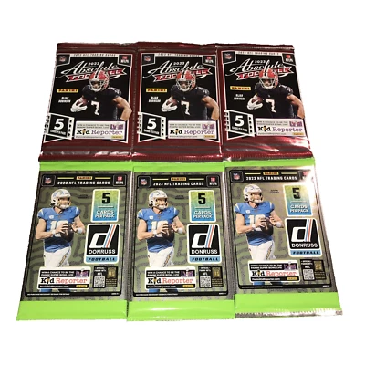 (3) 2023 Panini Absolute & (3) 2023 Donruss Football-5 Card Pks-Sealed-Free Ship - Image 1 of 4