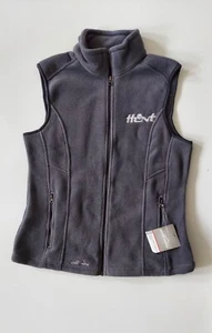 Eddie Bauer Fleece Full Zip Gray Vest Embroidered Hunt Medium NWT - Picture 1 of 8