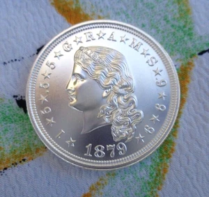1/2 oz. 1879 STELLA FLOWING HAIR coin tribute round .999 fine silver - Picture 1 of 4
