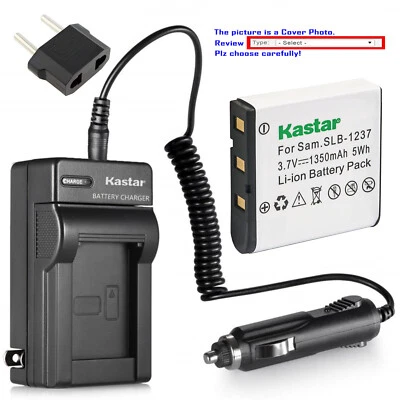 Cargador de viaje de batería CA Kastar para cámara Samsung SLB1237 Samsung Digimax L55W Foto 1 de 4