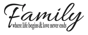 Famiglia STENCIL*Famiglia dove inizia la vita*8x20 per Insegne Tessuto Tela Artigianato - Foto 1 di 1