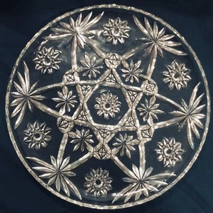 Vintage Anchor Hocking Star of David 13.5” Clear Divided Serving Platter - Picture 1 of 2