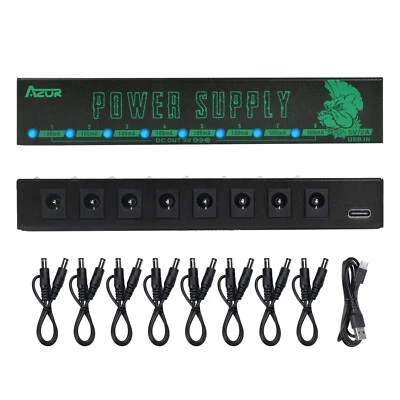 AZOR Mini Power Supply 9V Guitar Pedal Power Adater 8 Ways USB 5V Guitar Parts - image 1 of 4