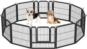 Dog Playpen Outdoor 24 Inch 24 Panels Indoor Dog Fence Metal Dog Pen Heavy Duty - Picture 1 of 7