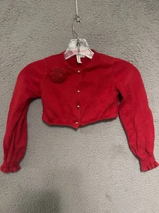 JANIE and JACK Cropped Cardigan size 6 Red rose Kids Sweater - Picture 1 of 5