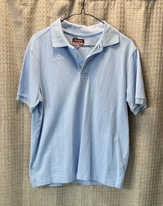 Kappa Polo Medium Blue Short Sleeves Collared Side Slit Logo Y2K - Picture 1 of 7