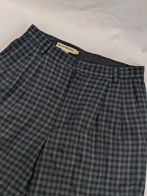 Pantalones de vestir Banana Republic 100 % lana plisados a cuadros pantalones de colección 32x30-32 *Leer  Foto 1 de 4