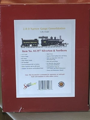 Bachmann 81297 G Silverton & Northern 2-8-0 Steam Locomotive Read Description! - Image 1 of 4