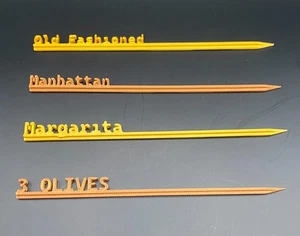 Juego Personalizable de Palitos de Cóctel, Twizzlers (Elige tu color y texto) - Imagen 1 de 1
