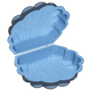 Sand-Wasser Wassermuschel 2-tlg Sandkasten Sandmuschel Planschbecken pastellblau - Bild 1 von 4