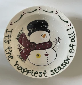 Expressly Yours Christmas Collection - Snowman Rimmed Bowl 10 1/8" x 2 7/8" - Picture 1 of 4