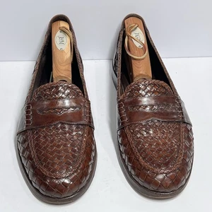 Vintage Bragano Italien Herren 9,5 M Braun Gewebtes Leder Elegant Schuhe Halbschuhe Cole Haan  - Bild 1 von 11