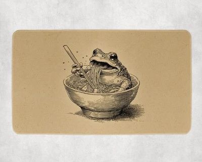 Cute Frog Ramen Playmat – Kawaii Anime Style Gaming Mat for MTG, YuGiOh, TCG - Image 1 of 4