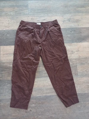 Madewell Curvy Corduroy Pull On Mid Rise Jogger Pants pleated brown sz. L - Image 1 of 4