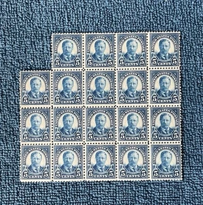 Scott #557, 5c Roosevelt 1922 Perf 11, Block of 19, MNH SCV$665! - Bild 1 von 1