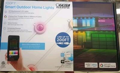 feit electric 100ft Smart Outdoor Home Lights 60 Led Lights Sl100-60/Rgbtw/Ag - Image 1 of 4