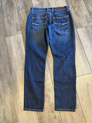 BKE Buckle Harper 蓝色牛仔裤女式 29 x 31.5 码中腰直筒 — 第 1/4 张图片