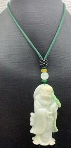 Video Certified Green Natural A Jade jadeite Pendant God of Wealth 财神 412515 - Picture 1 of 4