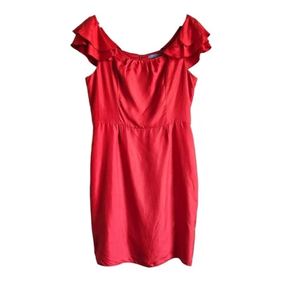 Vestido para mujer ANTONIO MELANI talla 12 rojo seda funda manga acampanada totalmente forrado Foto 1 de 4