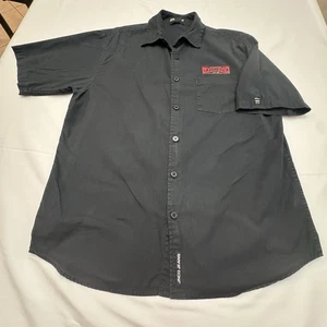 Vintage JNCO Jeans Shirt Mens Large Black Biker Mechanic Short Sleeve Skate Y2K - Picture 1 of 8