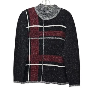 Suéter Allison Daley Negro y Rojo Cuello Simulado Talla Mediana Otoño Invierno Comodidad - Imagen 1 de 6