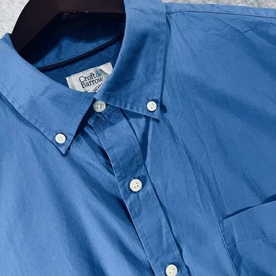Croft & Barrow 男式衬衫长袖大号蓝色休闲经典所有场合 — 第 1/4 张图片
