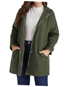 Hanna Nikole Women's Plus Size Waterproof Raincoat Lightweight Windbreaker - Picture 1 of 7